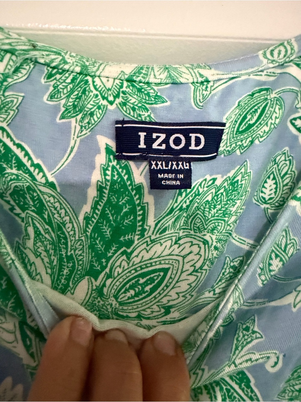 IZOD Women’s XXL Sleeveless Floral Paisley Shift Dress Blue Green Knee Length - Picture 4 of 4